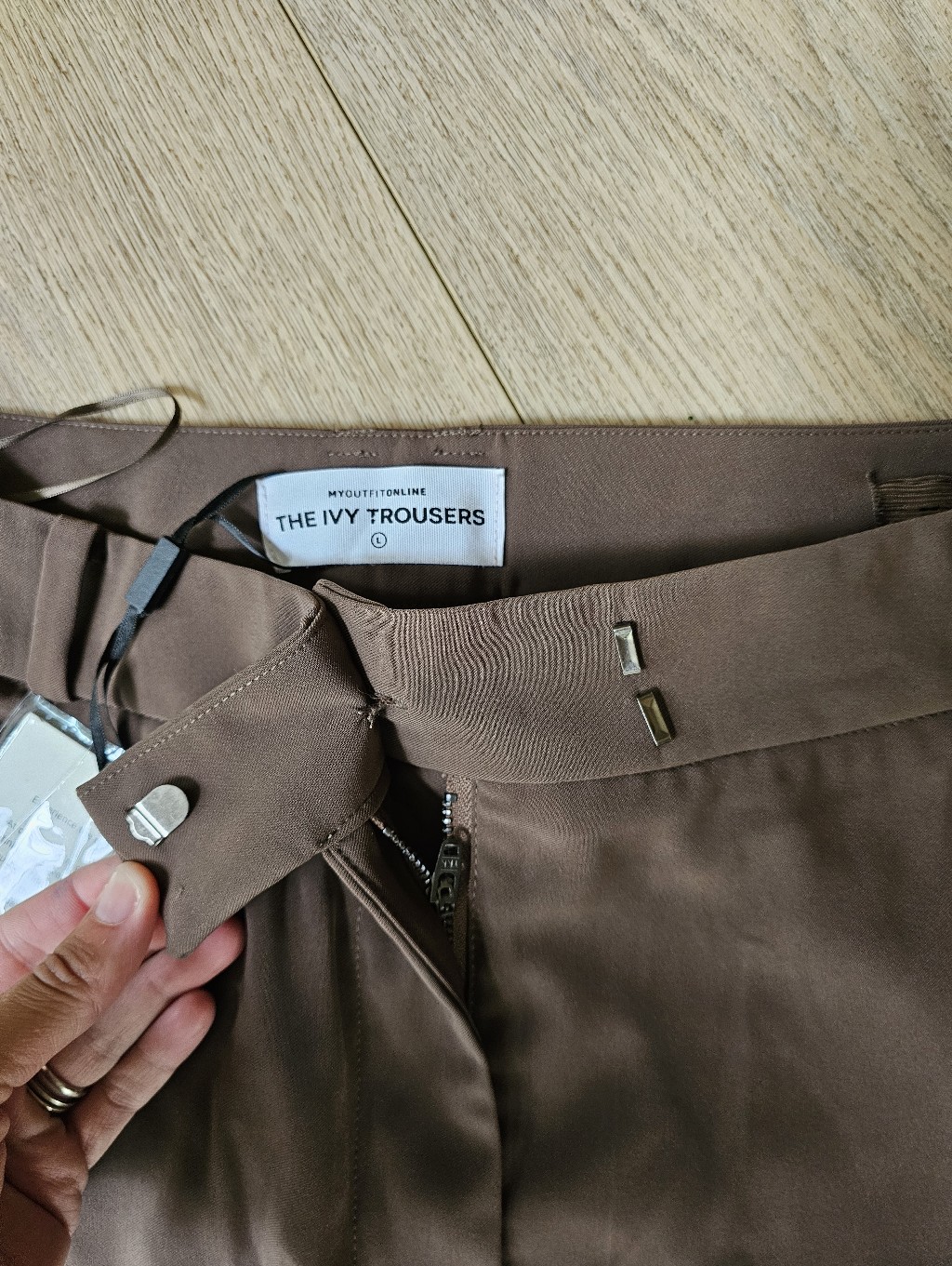 My Outfit Online The Ive Wide Leg Pleated Trousers Nwt Java Brown — image 6 of 8